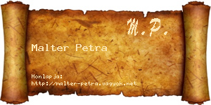 Malter Petra névjegykártya